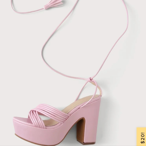 Chase & Chloe Pink Ankle Strap Heels size 7.5 - Picture 5 of 6